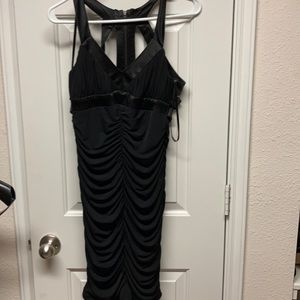 Black cutout ruched drsss